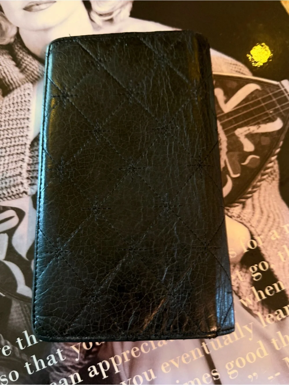 Chanel Vintage Black Checkbook Lambskin Long Wallet - Picture 4 of 12